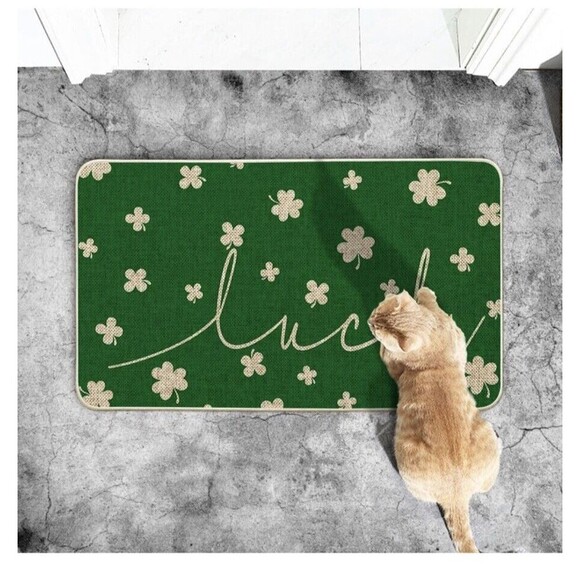 Artoid Mode Shamrock Lucky St. Patrick's Day Doormat, Spring 17" x 29" Green New - Picture 5 of 6